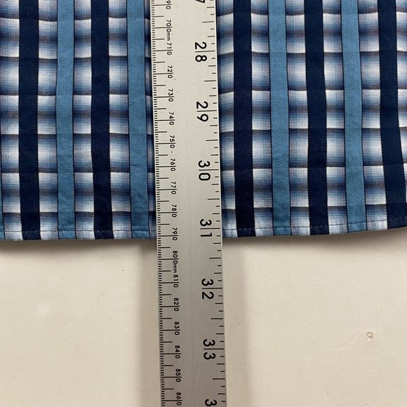 Bugatchi Shaped Fit Shirt Mens XXL Blue Cotton 2XL - Picture 6 of 9